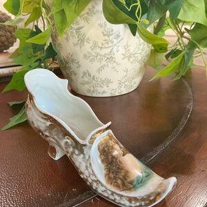 Decorative Porcelain Shoe Figurine